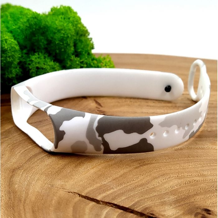 Силиконовый ремешок браслет для Mi Band 3/4  Camouflage Light