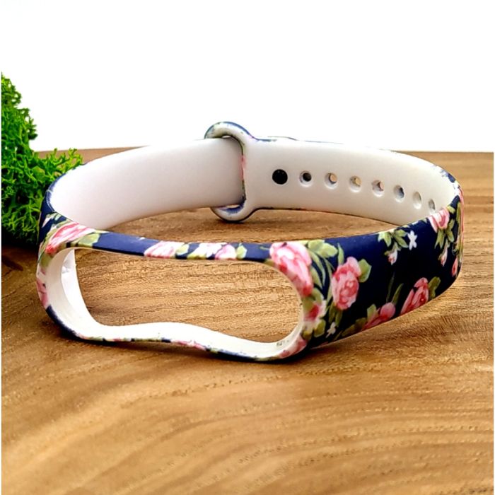 Силиконовый ремешок браслет для Mi Band 3/4 Rose Blue