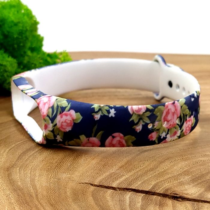 Силиконовый ремешок браслет для Mi Band 3/4 Rose Blue