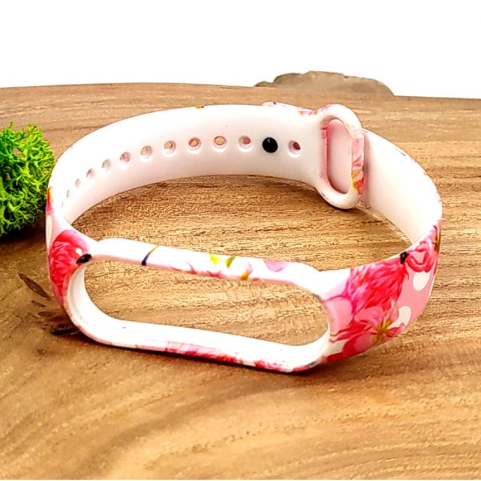 Силиконовый ремешок браслет для Mi Band 5 Flamingo Pink