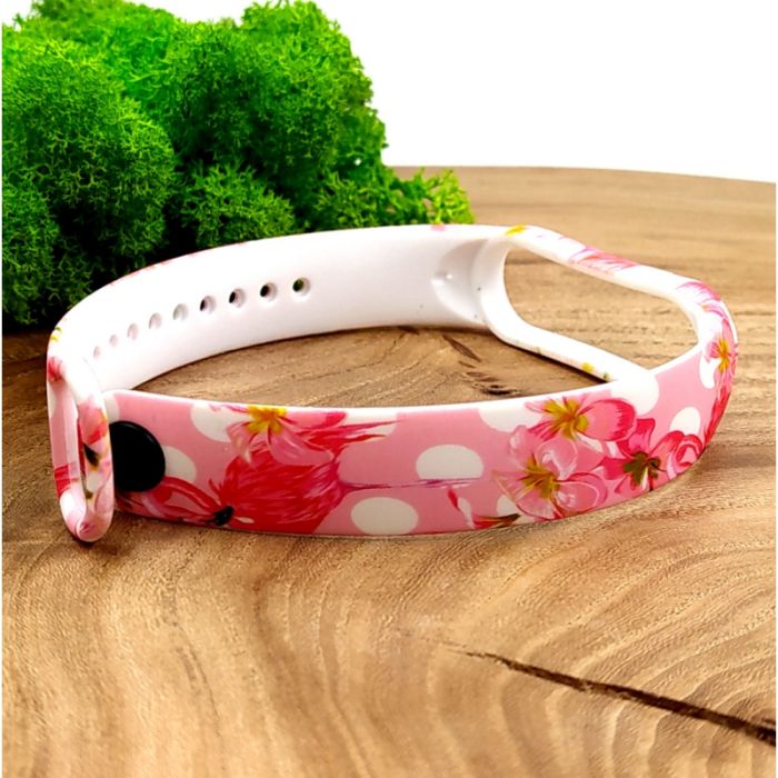 Силиконовый ремешок браслет для Mi Band 5 Flamingo Pink