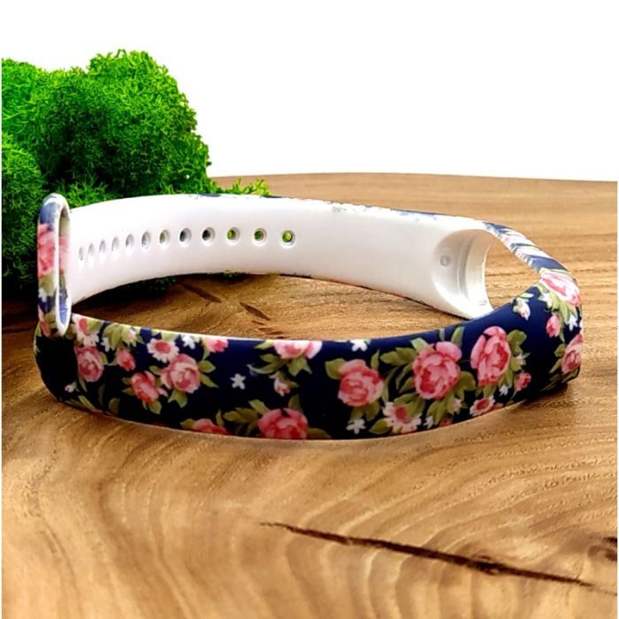 Силиконовый ремешок браслет для Mi Band 5 Rose Blue