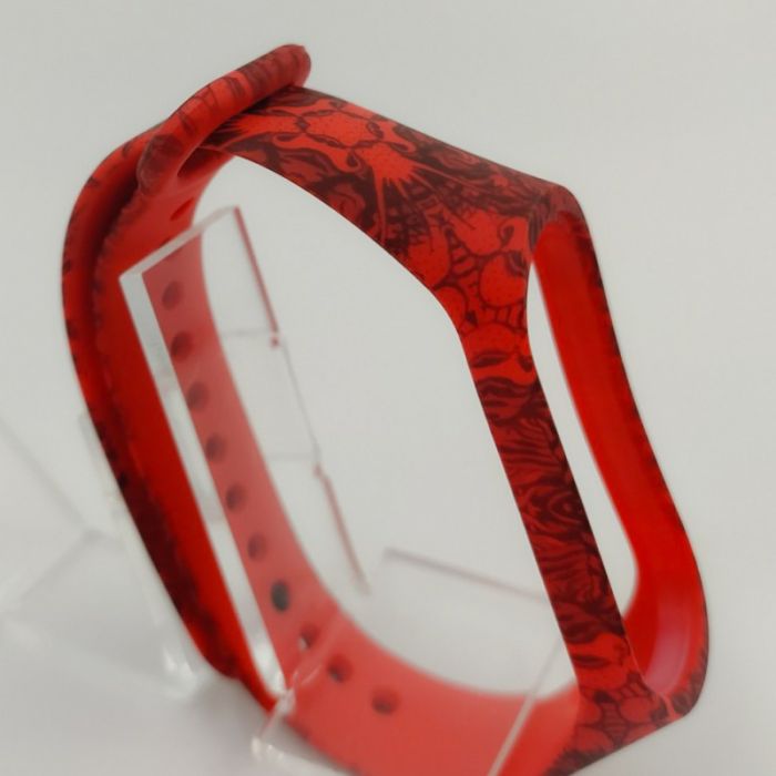 Силиконовый Ремешок-Браслет TCCG Для Mi Band 3/4 Pattern Red