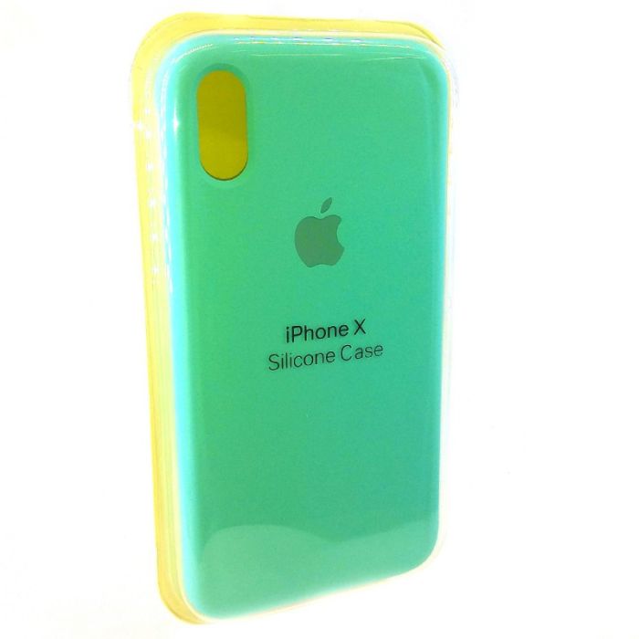 Силиконовый чехол (silicone case) iPhone X Mint (Мятный)