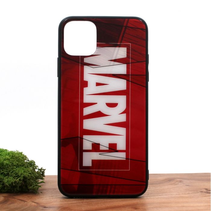 Стеклянный ударопрочный чехол с принтом Marvel для Iphone 11 Pro Max