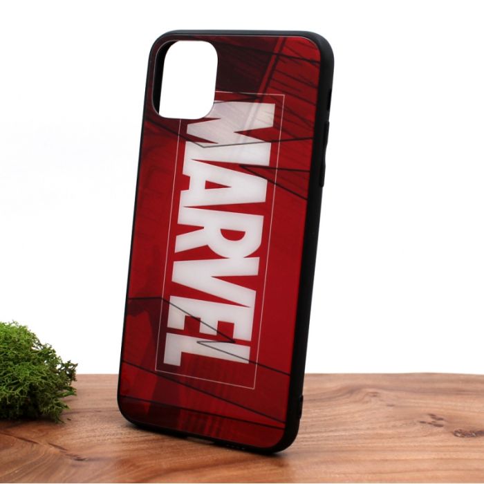 Стеклянный ударопрочный чехол с принтом Marvel для Iphone 11 Pro Max