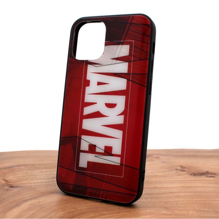 Стеклянный ударопрочный чехол с принтом Marvel для Iphone 12 (5.4)