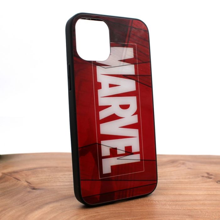 Стеклянный ударопрочный чехол с принтом Marvel для Iphone 12 (5.4)