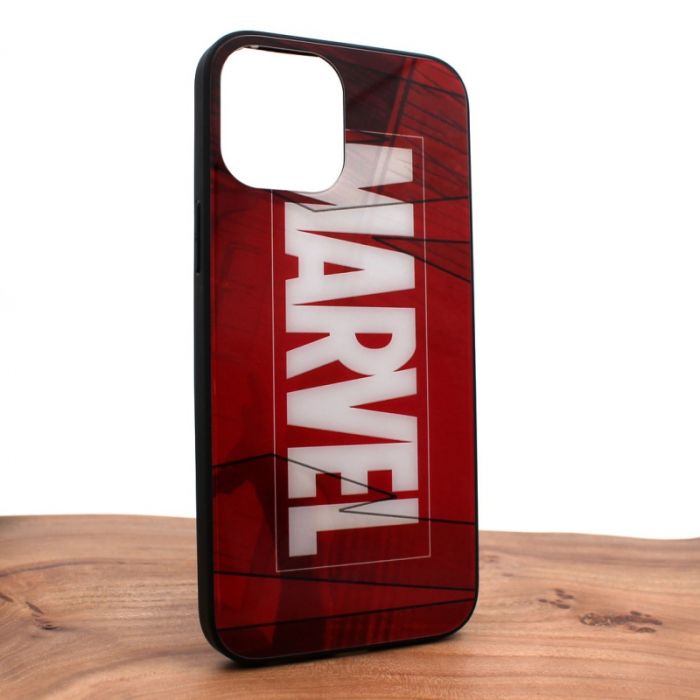 Стеклянный ударопрочный чехол с принтом Marvel для Iphone 12 (6.7)