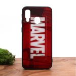 Стеклянный ударопрочный чехол с принтом Marvel для Samsung A40