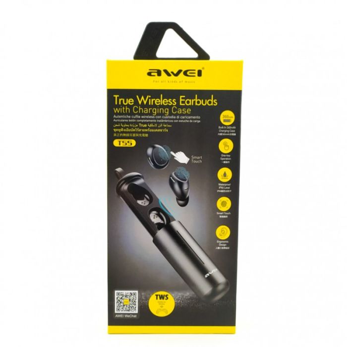 Беспроводные TWS наушники AWEI T55 вакуумные V5.0