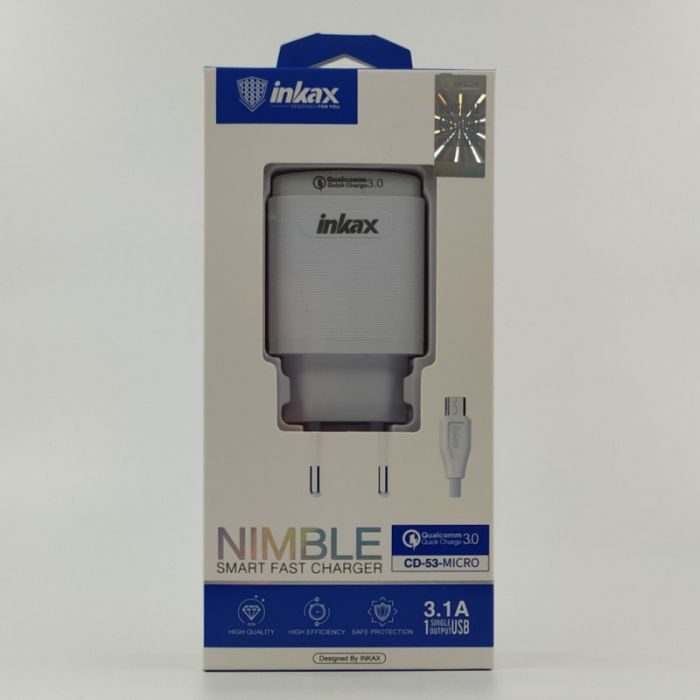 Сетевое зарядное устройство с поддержкой быстрой зарядки (Micro USB провод) INKAX CD53