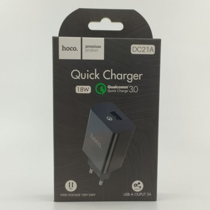 Сетевое зарядное устройстро HOCO DC21A (1USB/3A) QC3.0