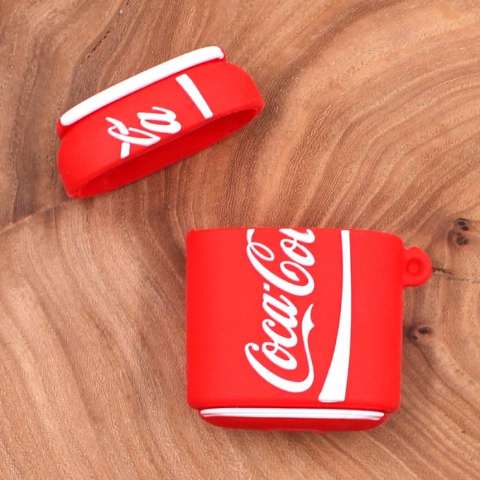 Ударопрочный силиконовый чехол для Apple AirPods Coca-Cola
