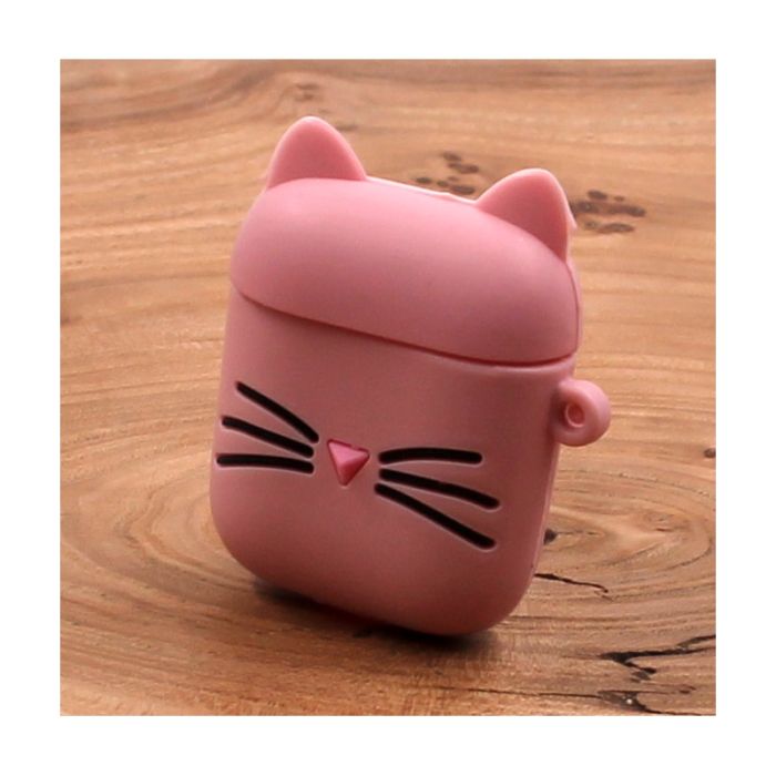 Ударопрочный силиконовый чехол для Apple AirPods Toy Cat Pink