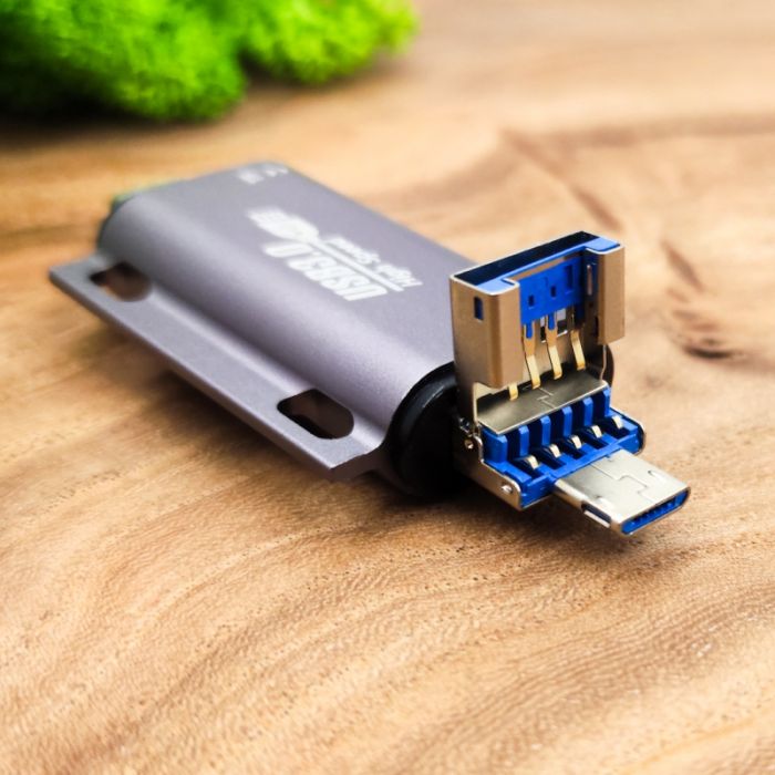 Универсальный картридер USB 3.0/ Micro-USB/ Type-C на SD/ MicroSD