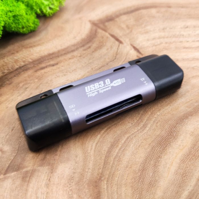 Универсальный картридер USB 3.0/ Micro-USB/ Type-C на SD/ MicroSD