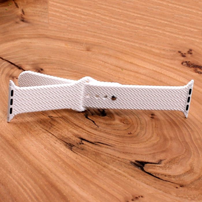 Универсальный силиконовый ремешок для Apple Watch Braided White 42/44mm