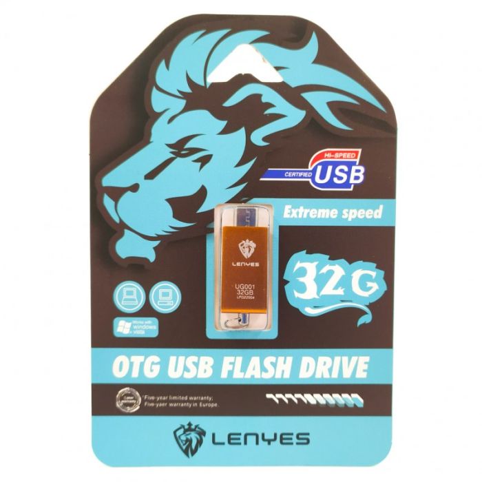 Двусторонняя флешка USB + Micro USB  Lenyes 32GB