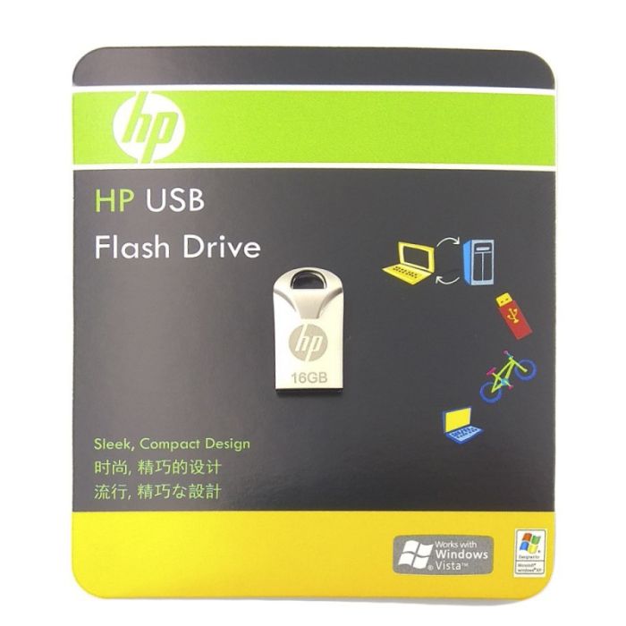 USB Флеш память HP Slim Metal Сompact 16 ГБ Silver (Серебряный)