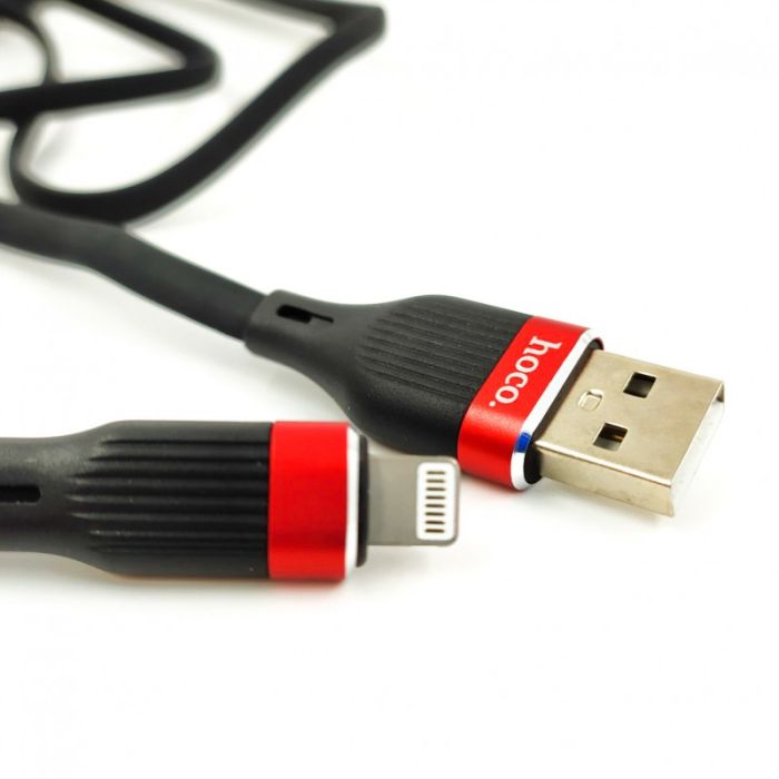 Сверхпрочный силиконовый USB кабель HOCO U72 Lightning Black