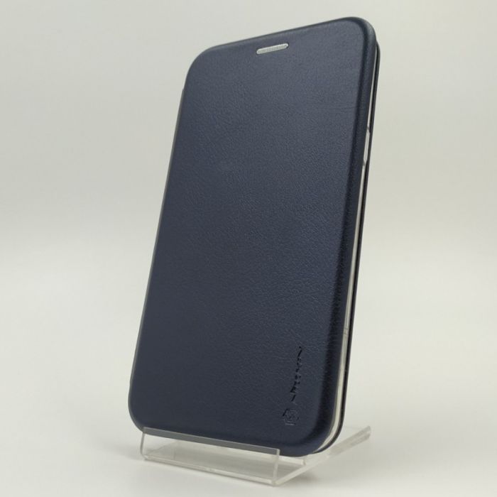 Кожаный противоударный чехол-книжка Nillkin Samsung J7 Navy Storm