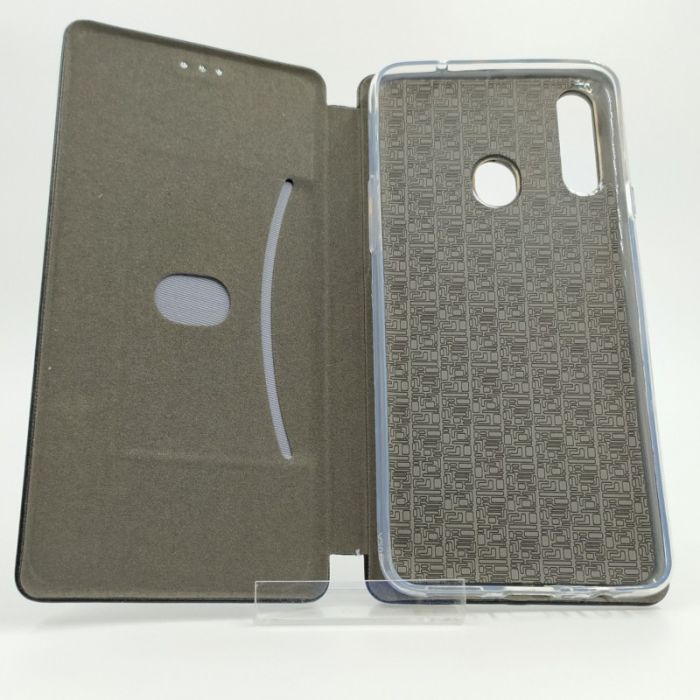 Кожаный противоударный чехол-книжка Wing Samsung A20S BLACK