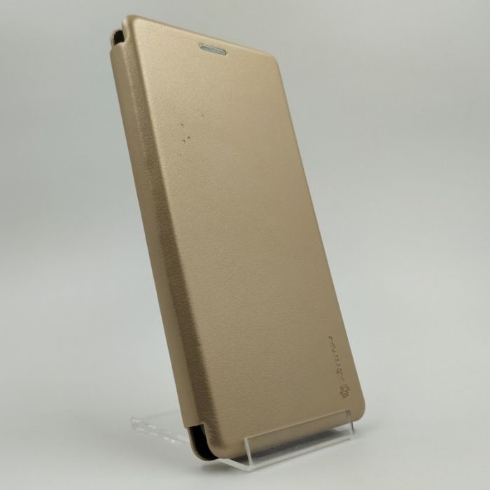 Кожаный противоударный чехол-книжка Wing Samsung A20S Gold