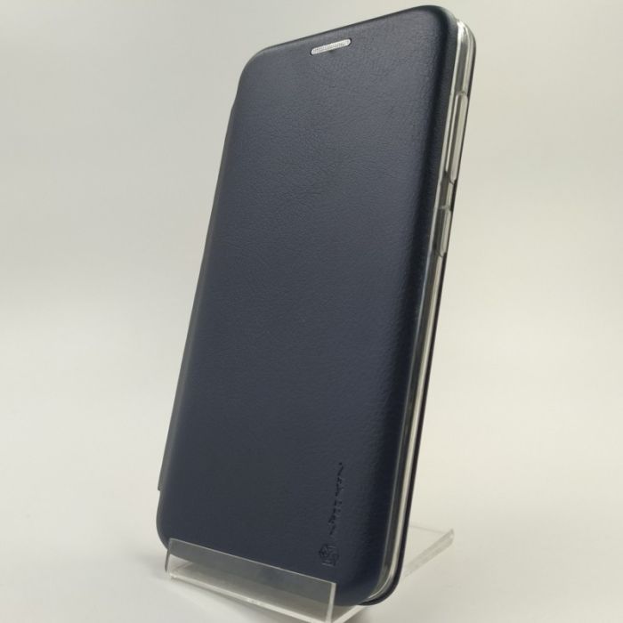 Кожаный противоударный чехол-книжка Hoco Samsung A50/A30s Navy Storm