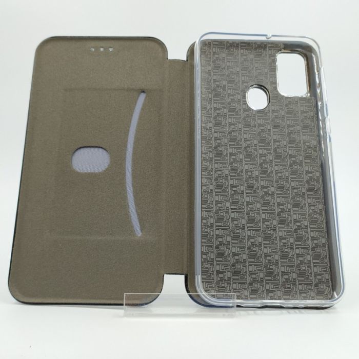 Кожаный противоударный чехол-книжка Wing Samsung M30S Black
