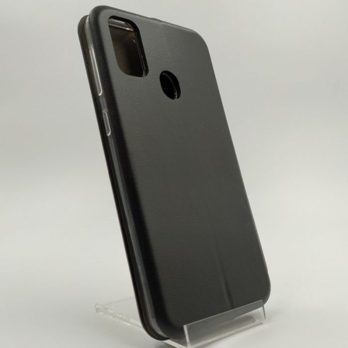 Кожаный противоударный чехол-книжка Wing Samsung M30S Black