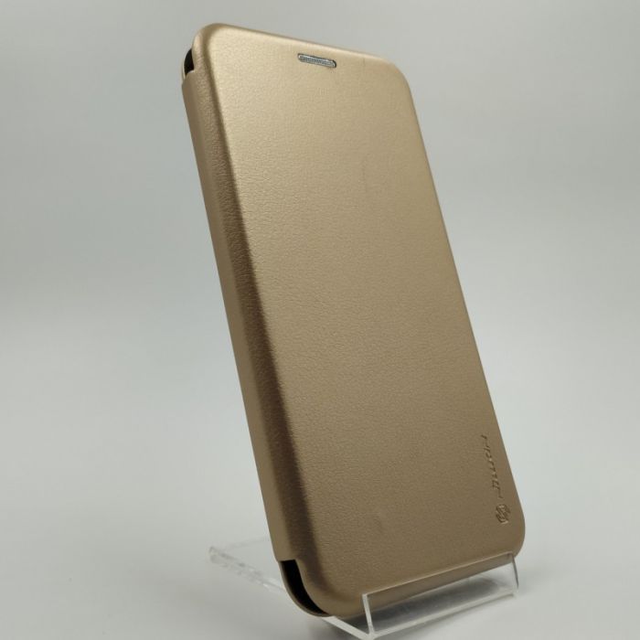 Кожаный противоударный чехол-книжка Hoco Case Xiaomi Redmi Note8 Gold